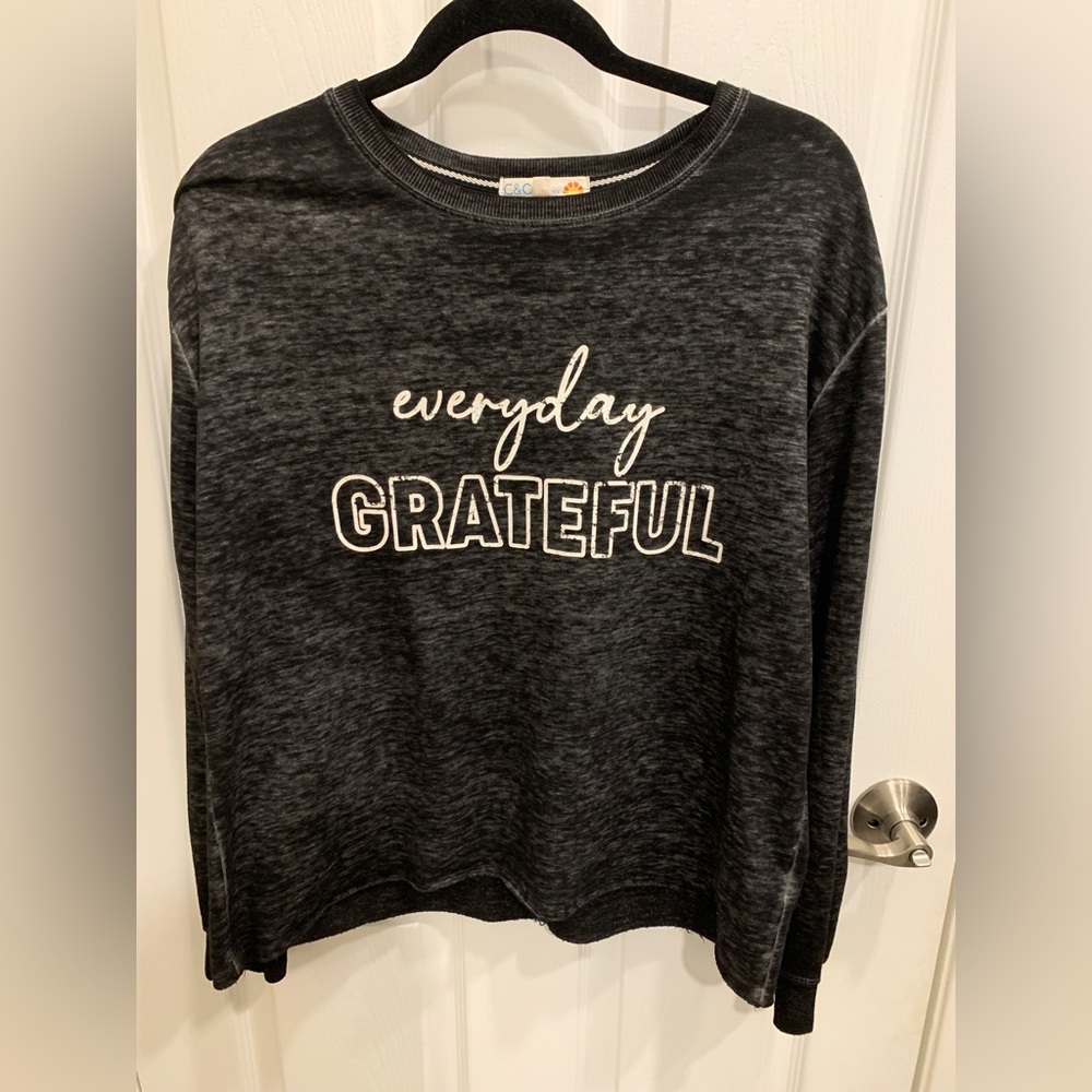 C & C California Everyday Grateful Long Sleeved Top/ Size Small